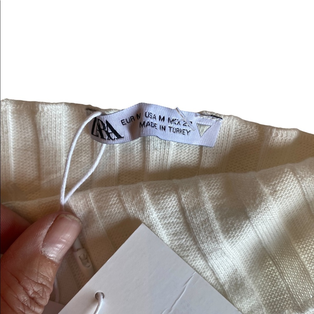 Zara Ivory Ribbed Crop Tank Top - Picture 7 of 13